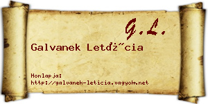 Galvanek Letícia névjegykártya
